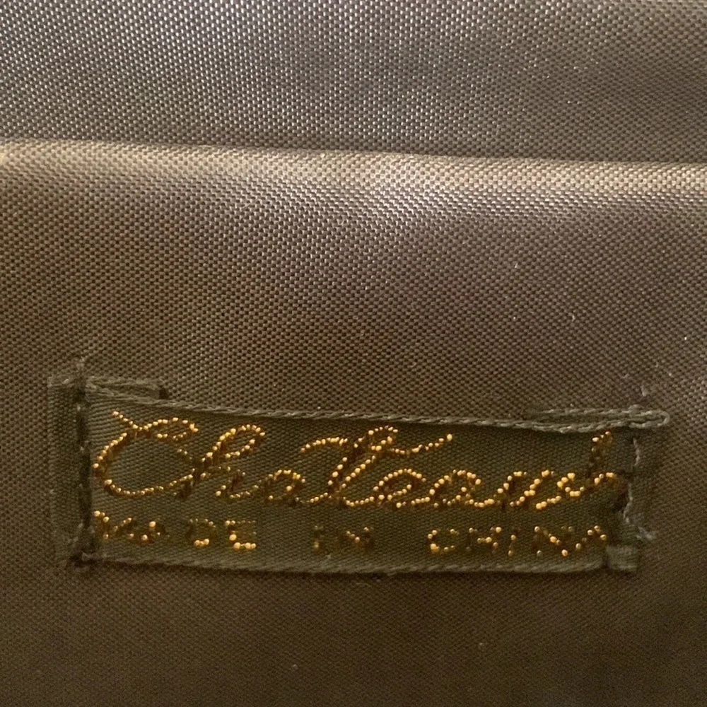 Chateaux Black Satin Evening Formal Clutch‎ Shoulder Purse